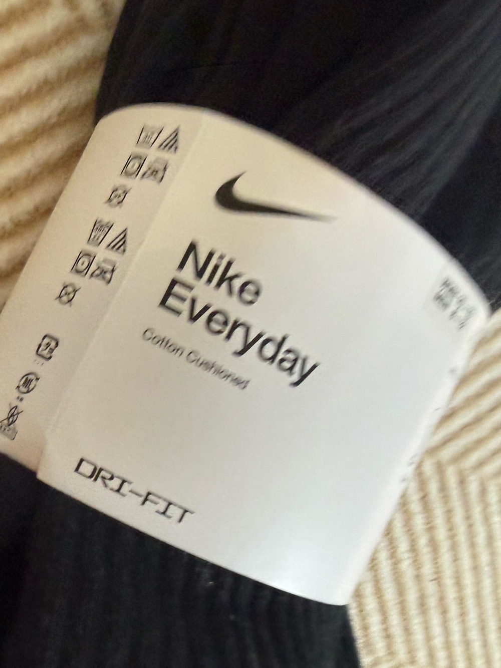 Nike Black Crew Socks with White Swoosh
